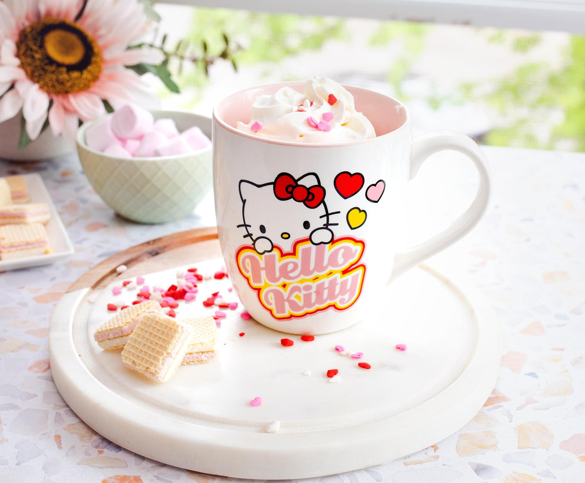Sanrio Hello Kitty Hearts Ceramic Mug | Holds 18 Ounces