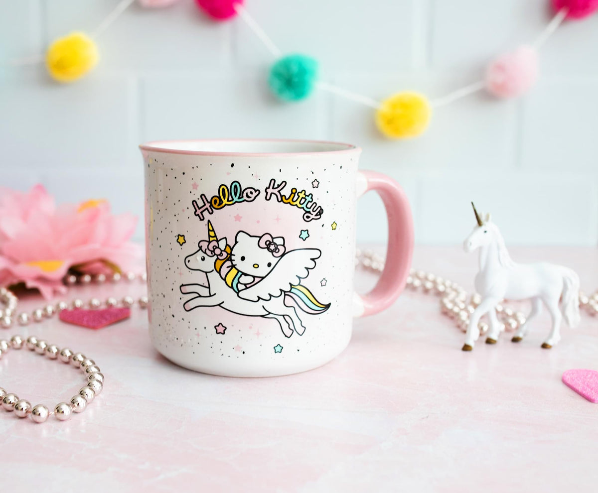 Sanrio Hello Kitty Unicorn Star Ceramic Camper Mug | Holds 20 Ounces