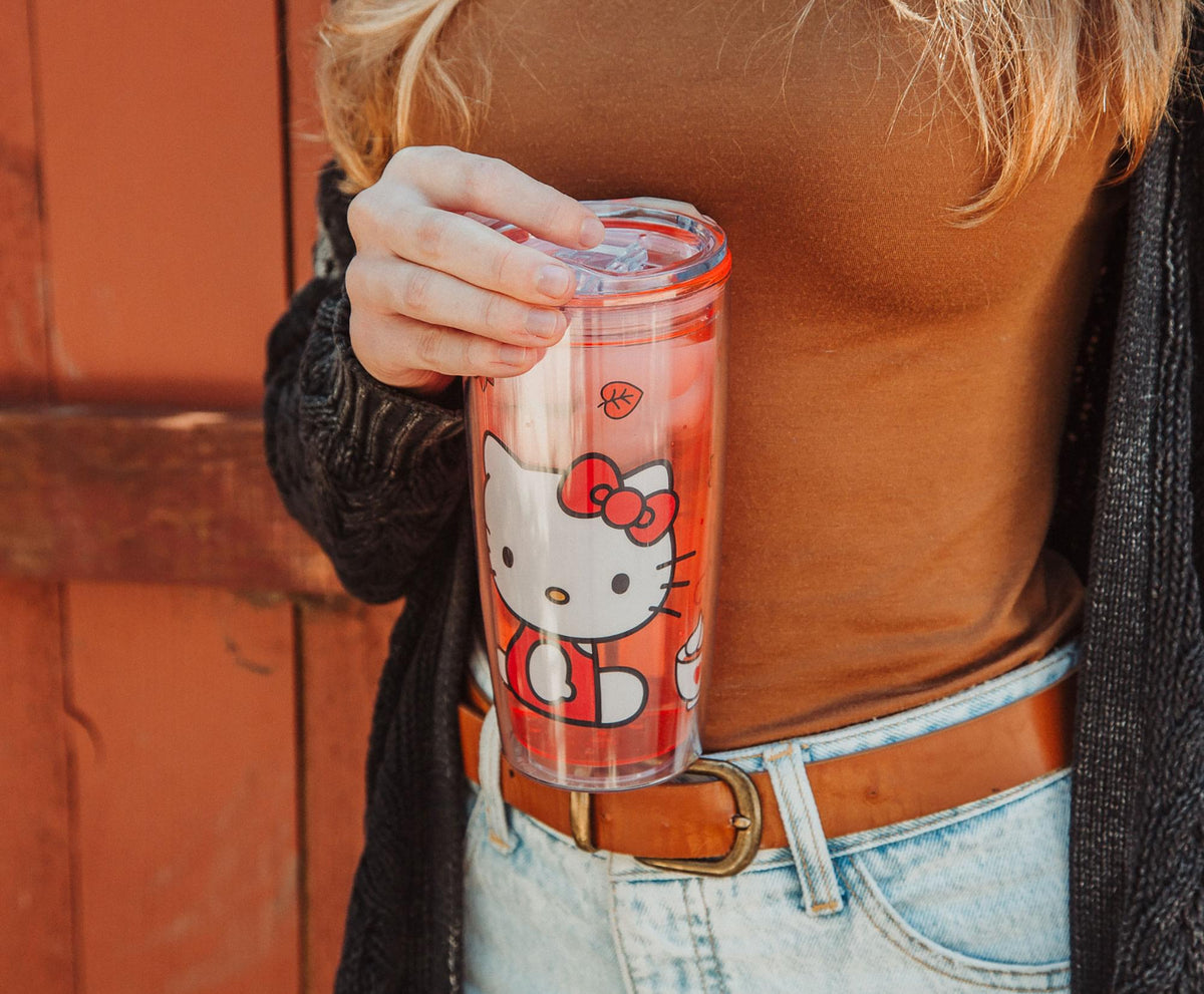 Sanrio Hello Kitty Pumpkin Spice Travel Tumbler w/ Slide Close Lid | 20 Ounces