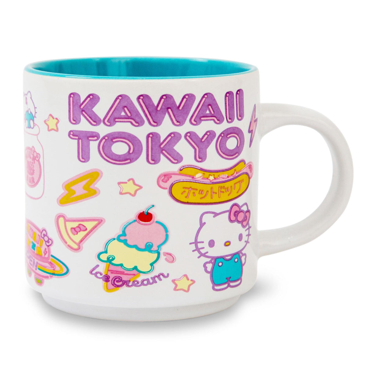 Hello Kitty "Kawaii Tokyo" Allover Icons Ceramic Stacking Mug | Holds 13 Ounces