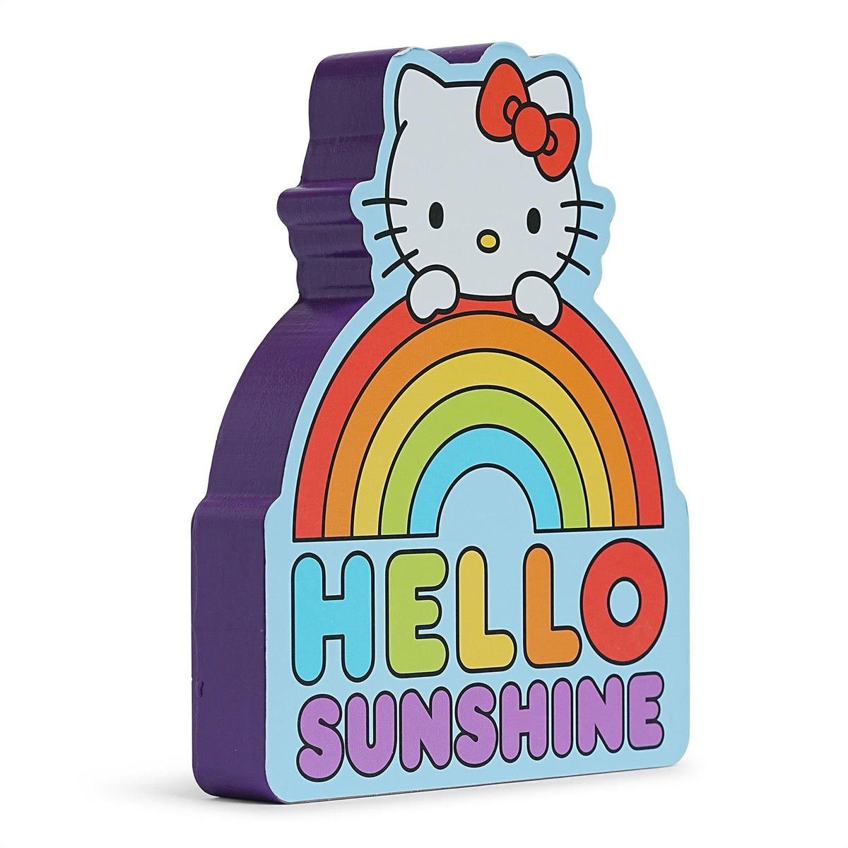 Sanrio Hello Kitty Rainbow Die-Cut Wooden Wall Art Sign | 8 x 7 Inches