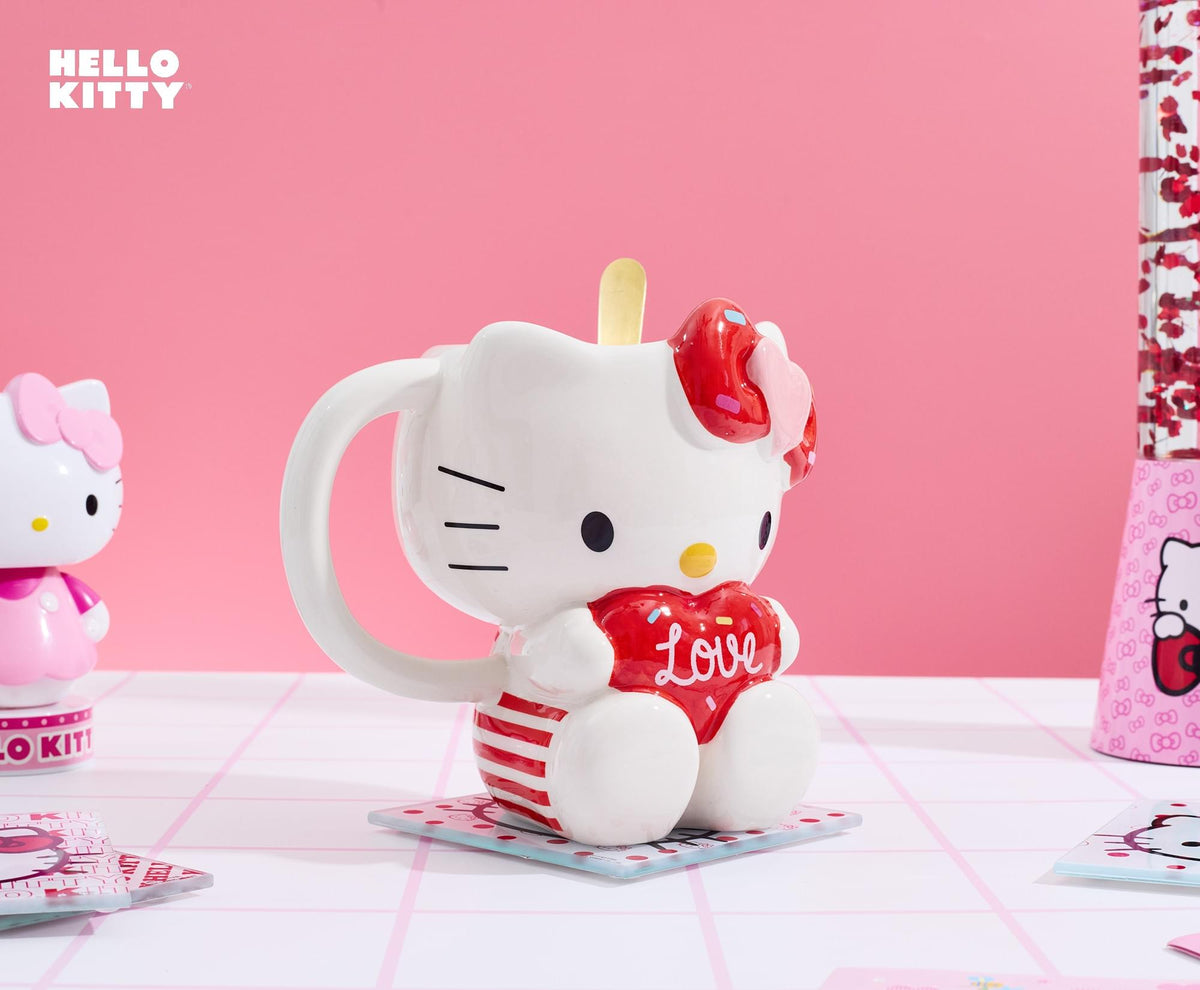 Sanrio Hello Kitty "Love" Sculpted Ceramic Mug | Holds 20 Ounces