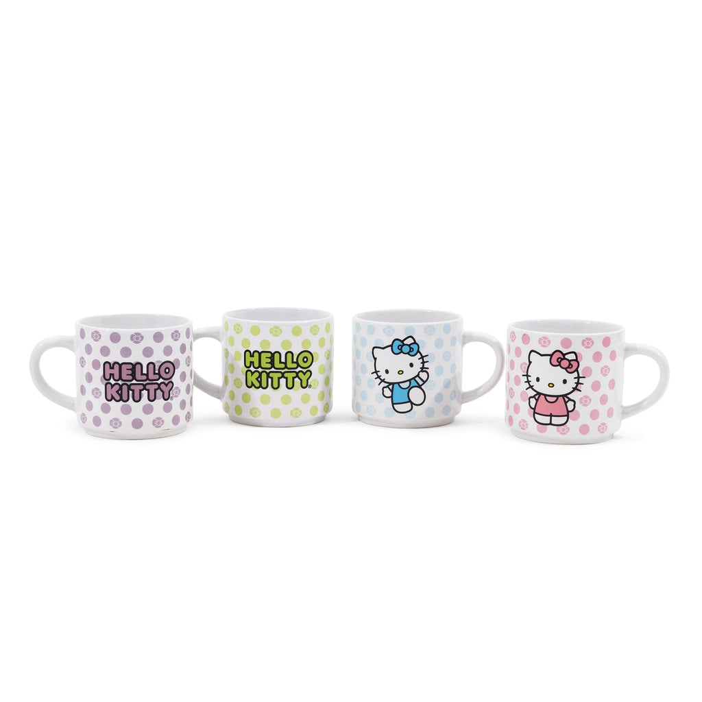 Sanrio Hello Kitty 4-Piece Stacking Mug Set With Wire Rack | Each Hold 10 Ounces