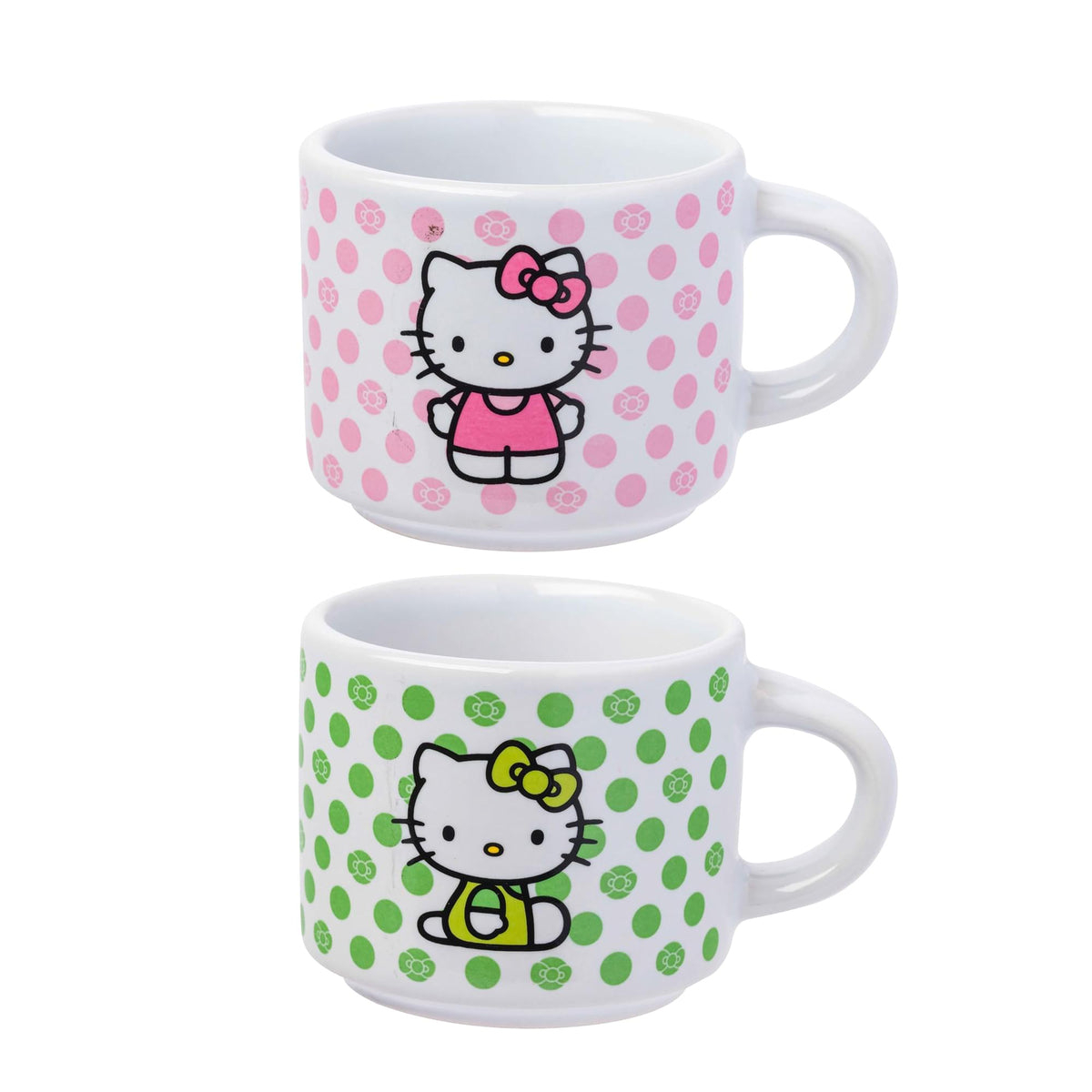 Sanrio Hello Kitty Polka Dots 3oz Stackable Mug Set of 4