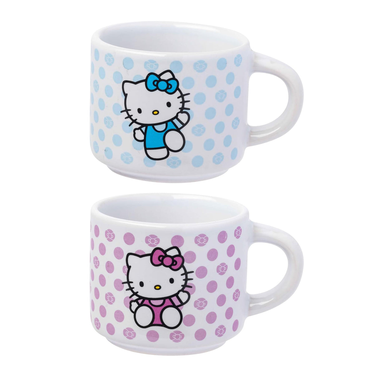 Sanrio Hello Kitty Polka Dots 3oz Stackable Mug Set of 4