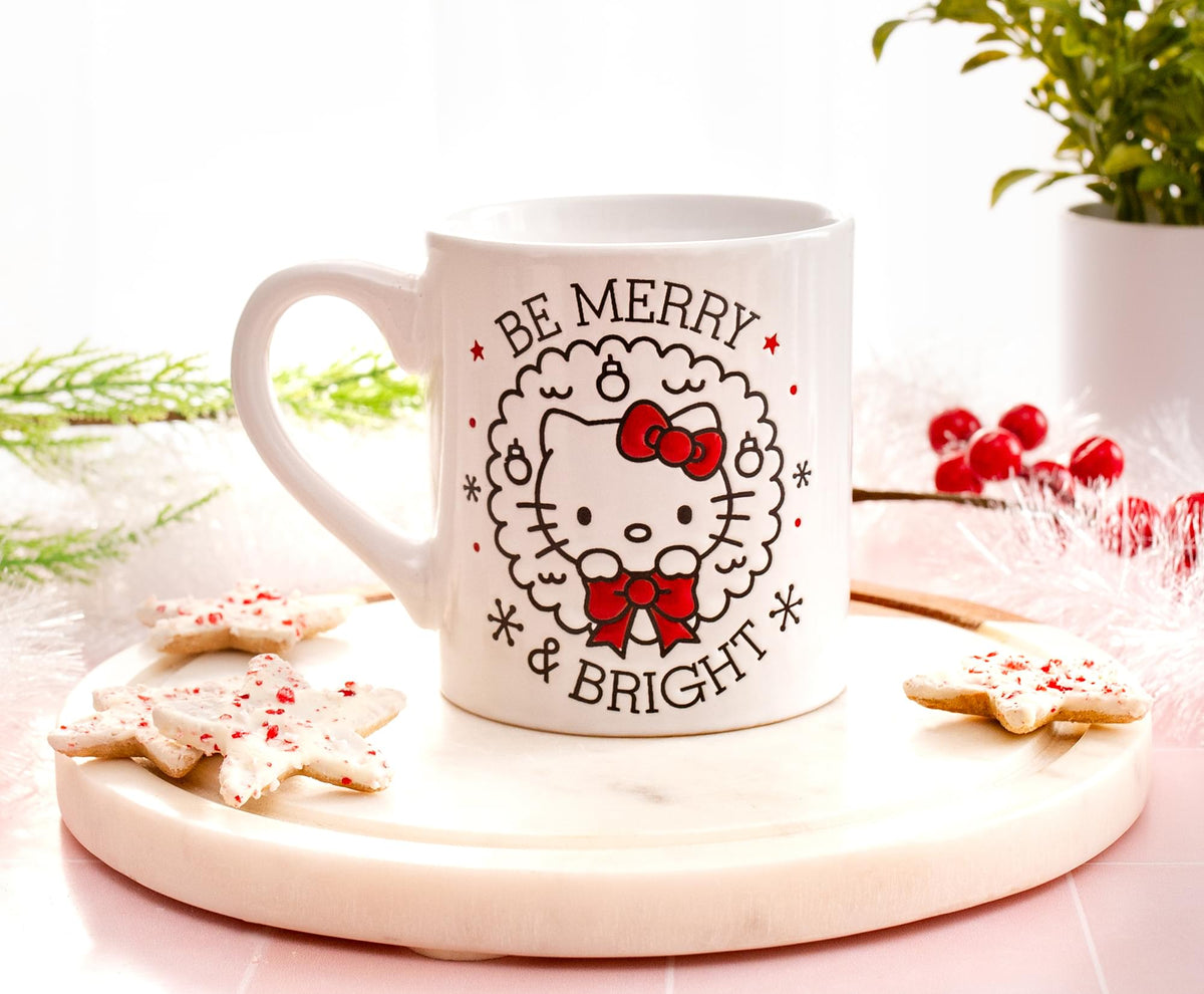 Sanrio Hello Kitty "Be Merry & Bright" Wax Resist Ceramic Mug | Holds 14 Ounces