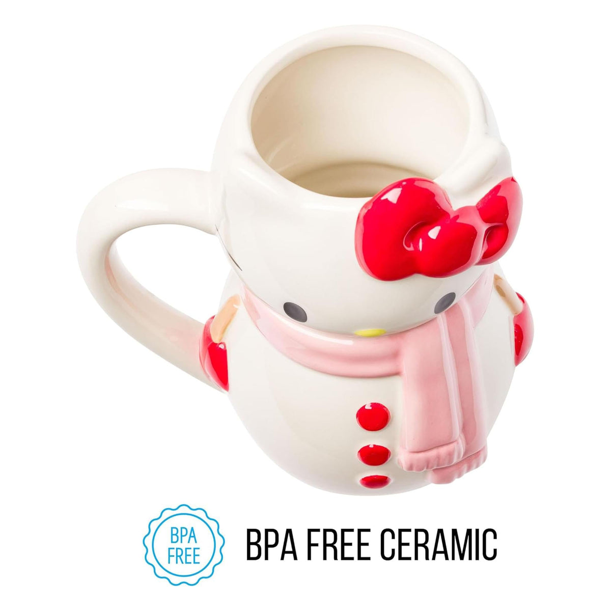 Sanrio Hello Kitty Snowman 20 Ounce 3D Sculpted Ceramic Mug