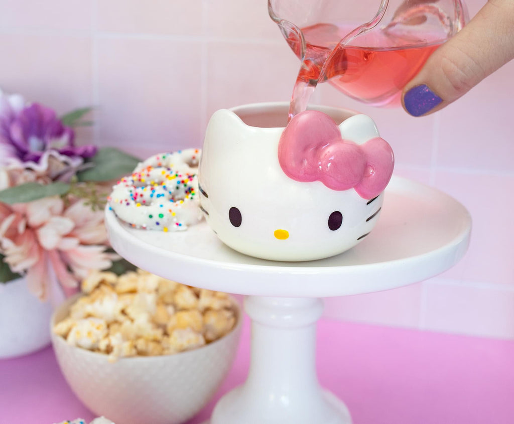 Sanrio Hello Kitty Pink Bow Sculpted Ceramic Mini Mug | Holds 3.5 Ounces