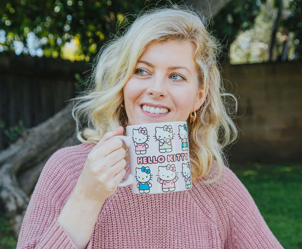 Sanrio Hello Kitty Pink Expressions Ceramic Mug | Holds 20 Ounces