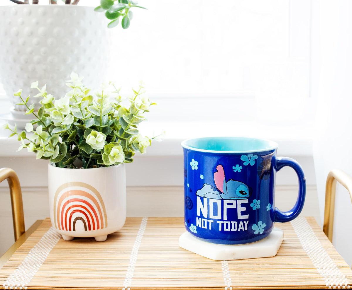Disney Lilo & Stitch "Nope Not Today" Ceramic Camper Mug | Holds 20 Ounces