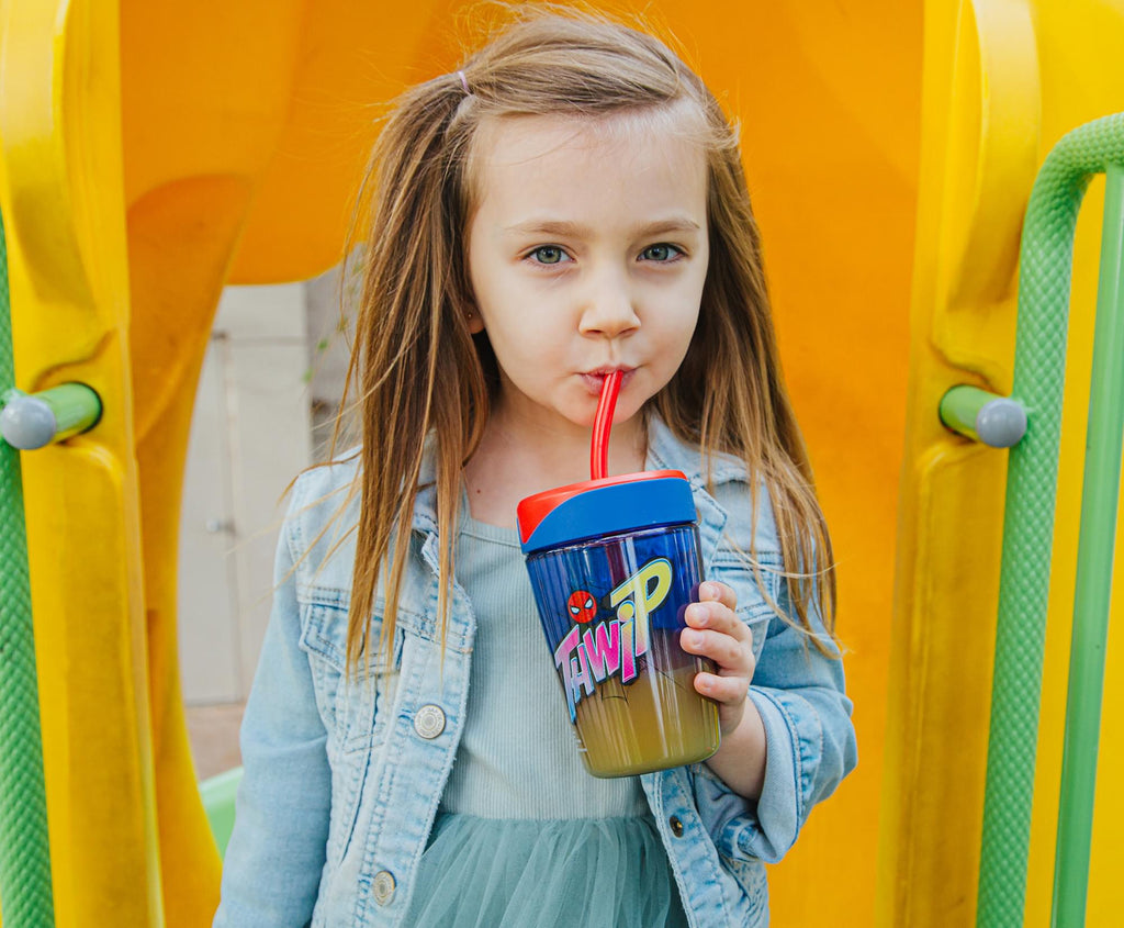 Marvel Spider-Man "Thwip" Kids Spill-Proof Tumbler With Straw | Holds 18 Ounces