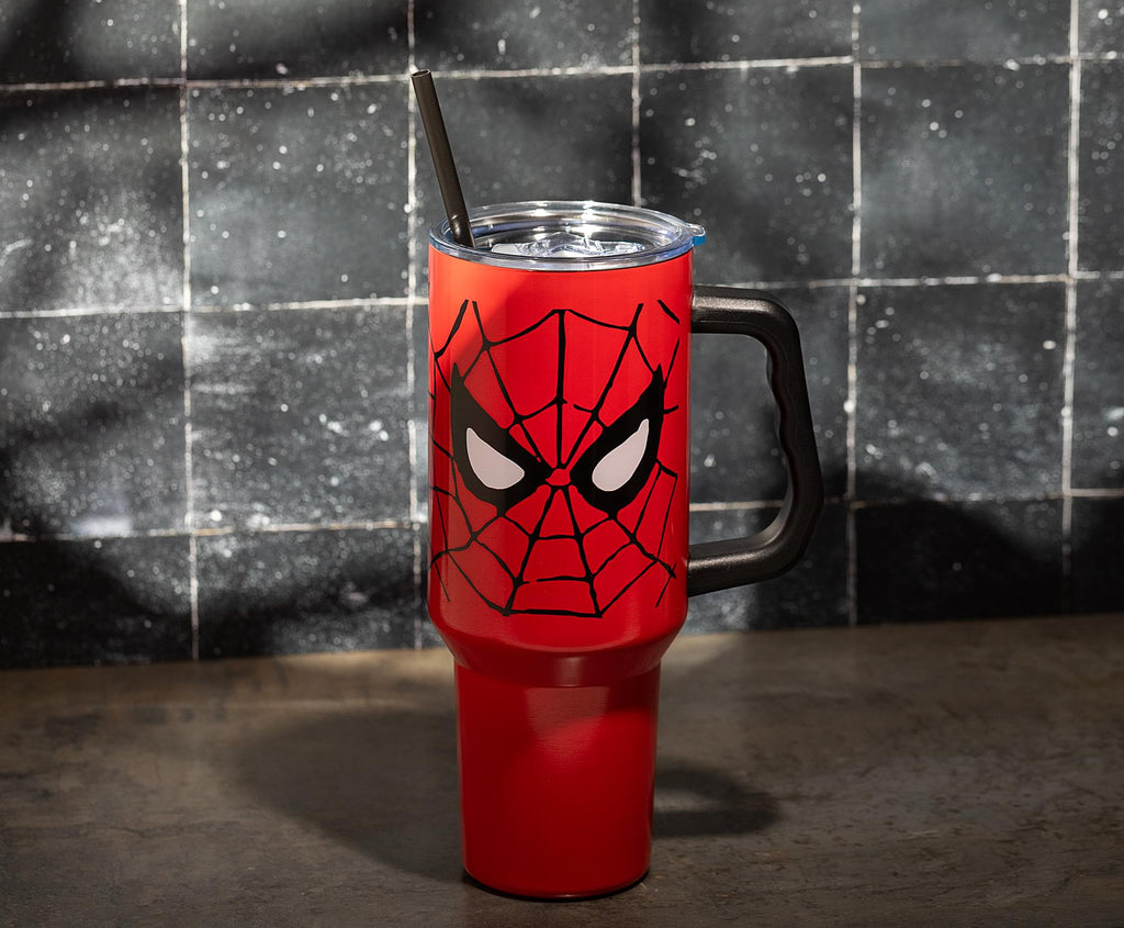 Marvel Spider-Man Face 40-Ounce Stainless Steel Tumbler With Handle