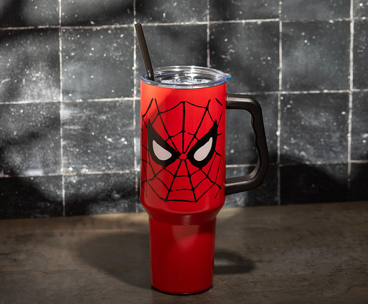 Marvel Spider-Man Face 40-Ounce Stainless Steel Tumbler With Handle