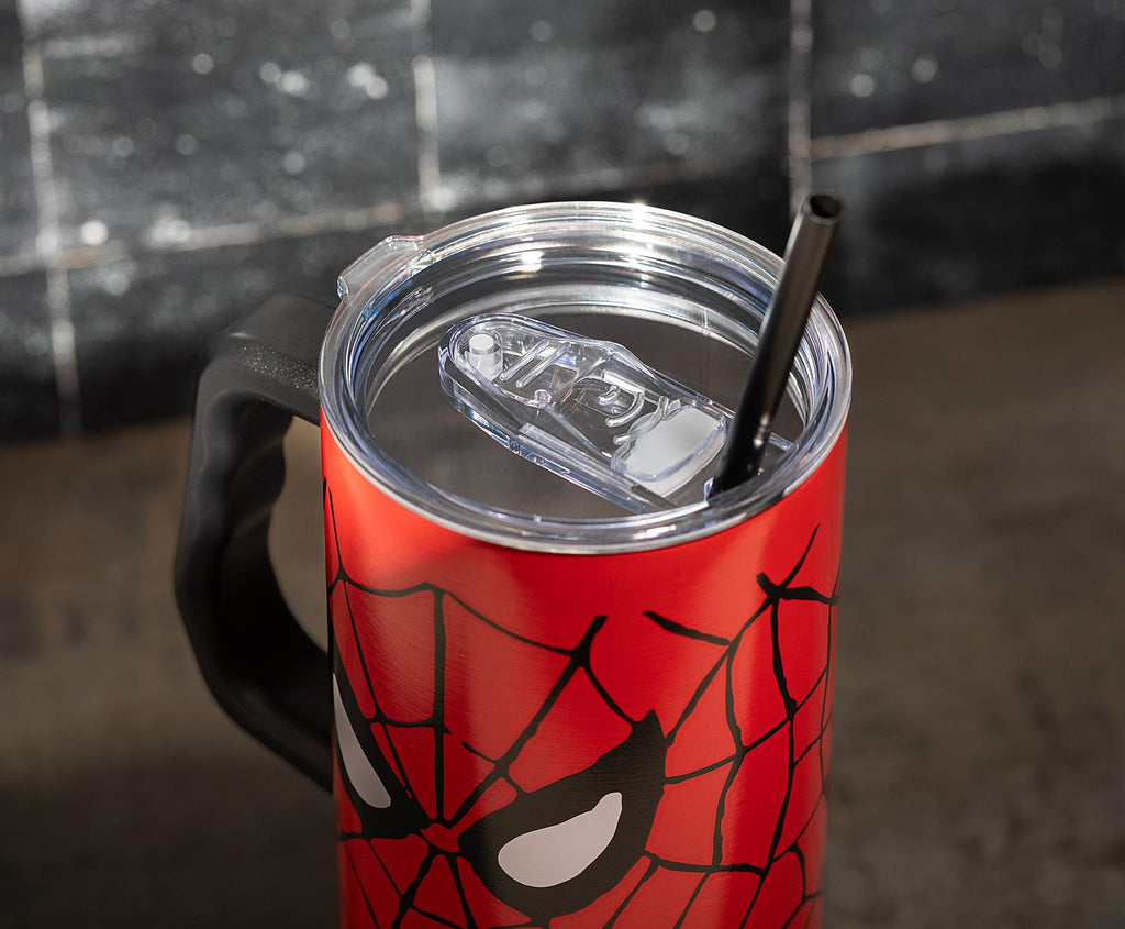 Marvel Spider-Man Face 40-Ounce Stainless Steel Tumbler With Handle