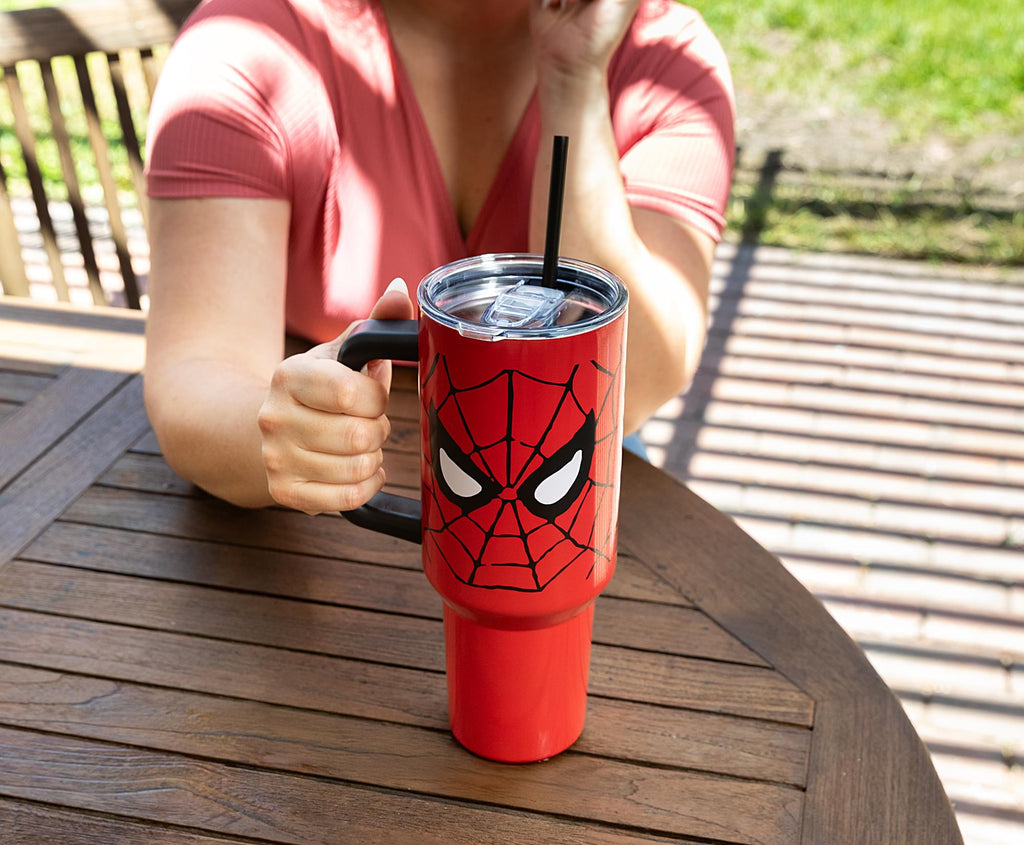 Marvel Spider-Man Face 40-Ounce Stainless Steel Tumbler With Handle