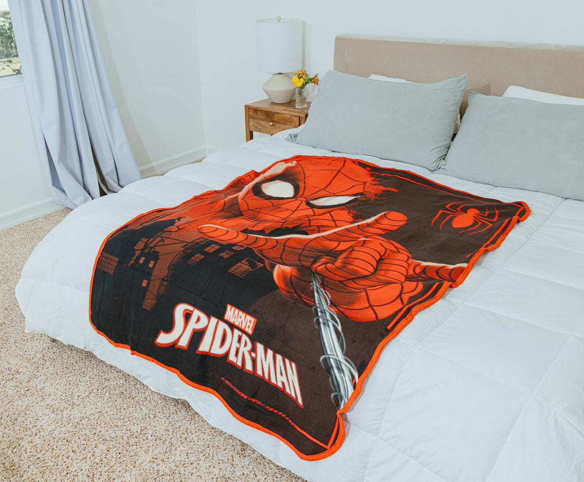 Marvel Spider-Man Web-Shooter Fleece Throw Blanket | 45 x 60 Inches