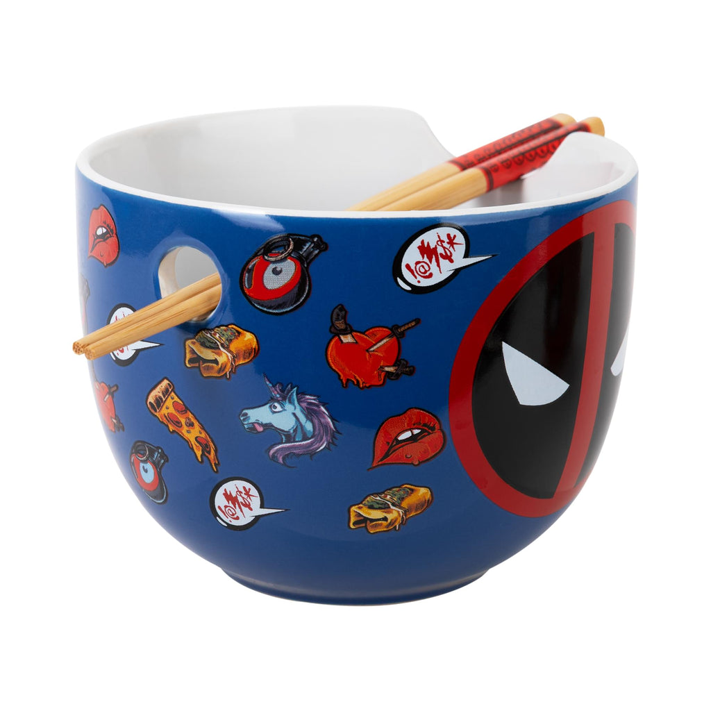 Marvel Deadpool Iconography 20-Ounce Ramen Bowl and Chopstick Set
