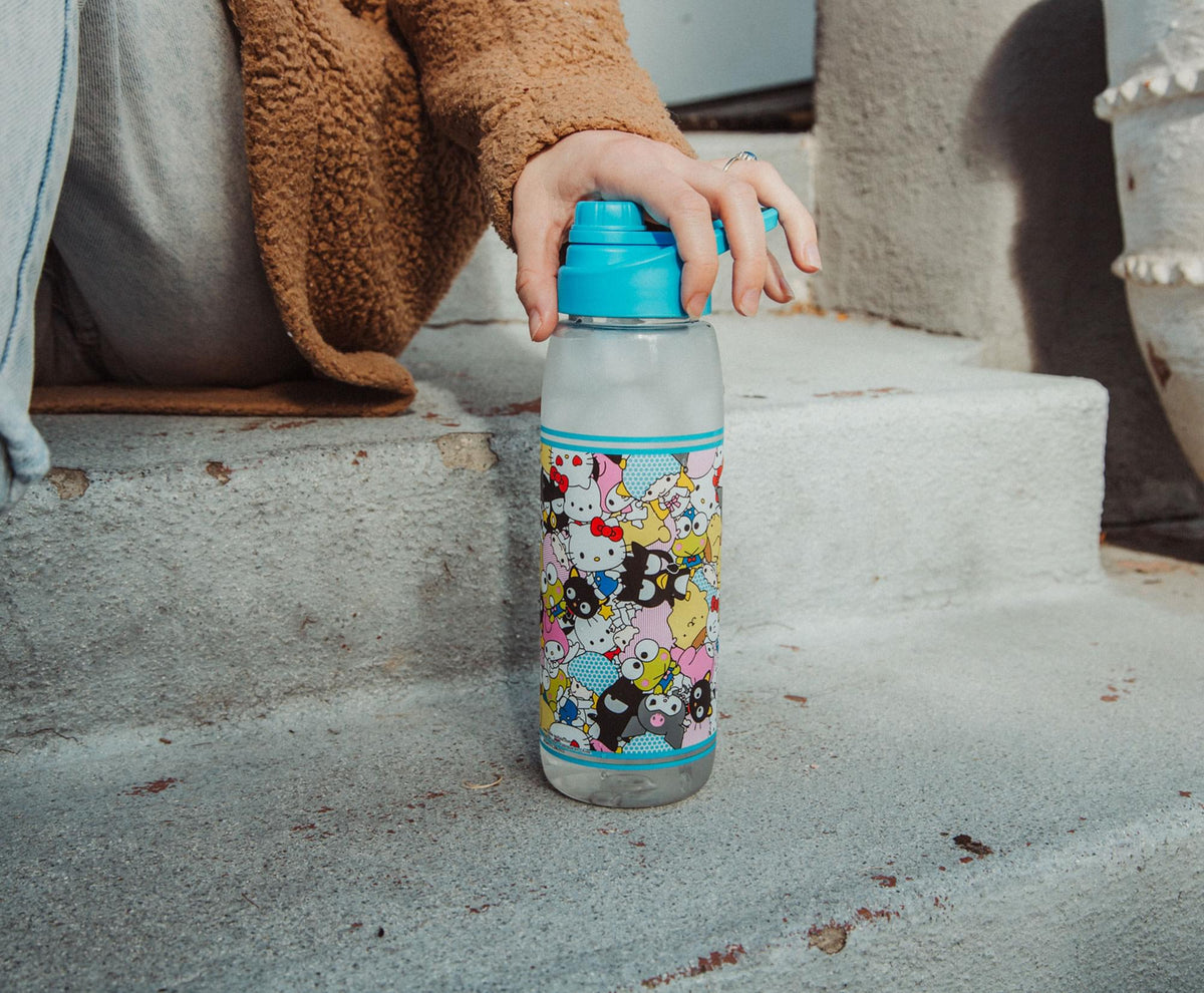 Sanrio Hello Kitty and Friends Plastic Water Bottle With Screw-Top Lid