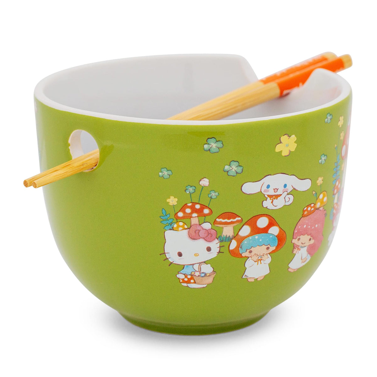 Sanrio Hello Kitty and Friends Mushroom Crew Ceramic Ramen Bowl Set | 20 Ounces