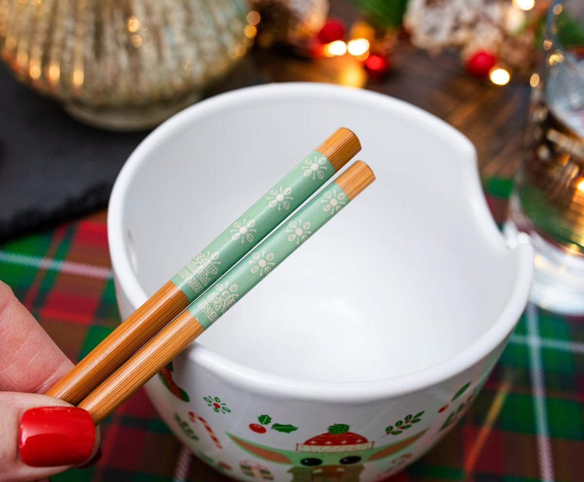 Star Wars: The Mandalorian Grogu "Merry Force" Ramen Bowl and Chopstick Set