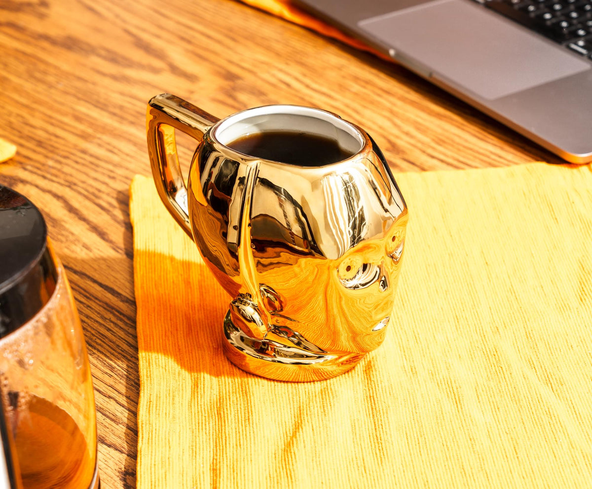 Star Wars C-3P0 Electroplated Sculpted Ceramic Mug | Holds 20 Ounces