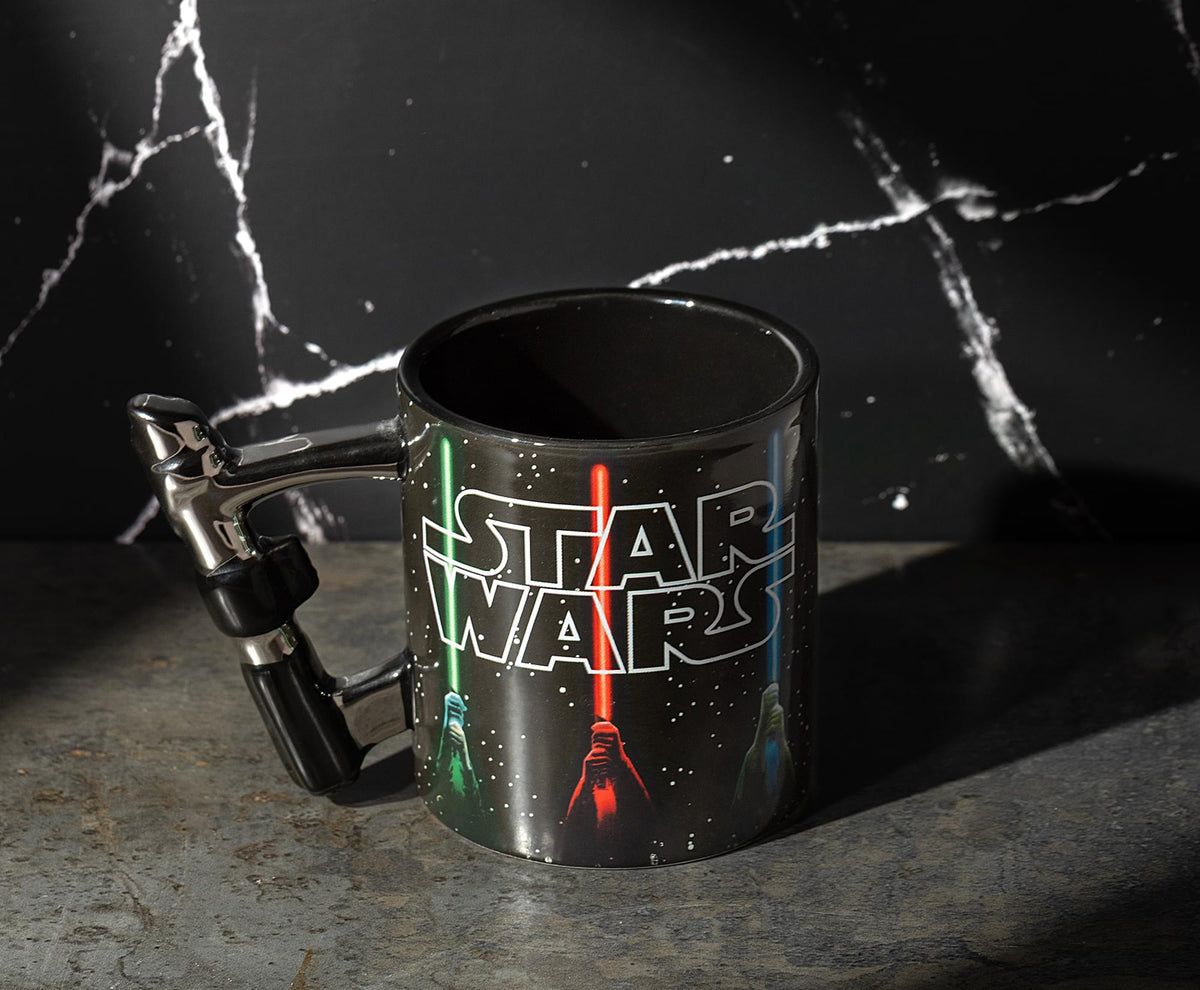 Star Wars Lightsabers Ceramic Mug With Sculpted Handle | Holds 20 Ounces