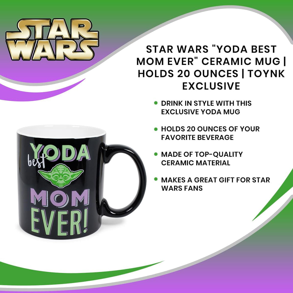 Star Wars "Yoda Best Mom Ever" Ceramic Mug | Holds 20 Ounces | Toynk Exclusive