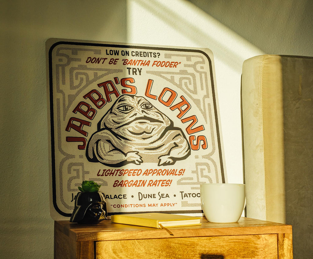 Star Wars "Jabba's Loans" Tin Sign | 20 x 20 Inches