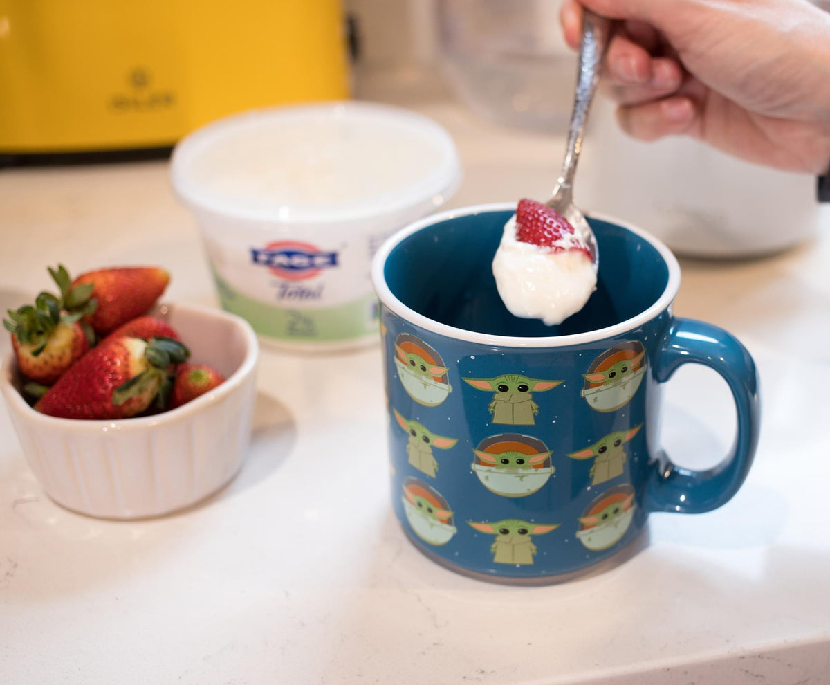 Star Wars: The Mandalorian Chibi Grogu Ceramic Camper Mug | Holds 20 Ounces