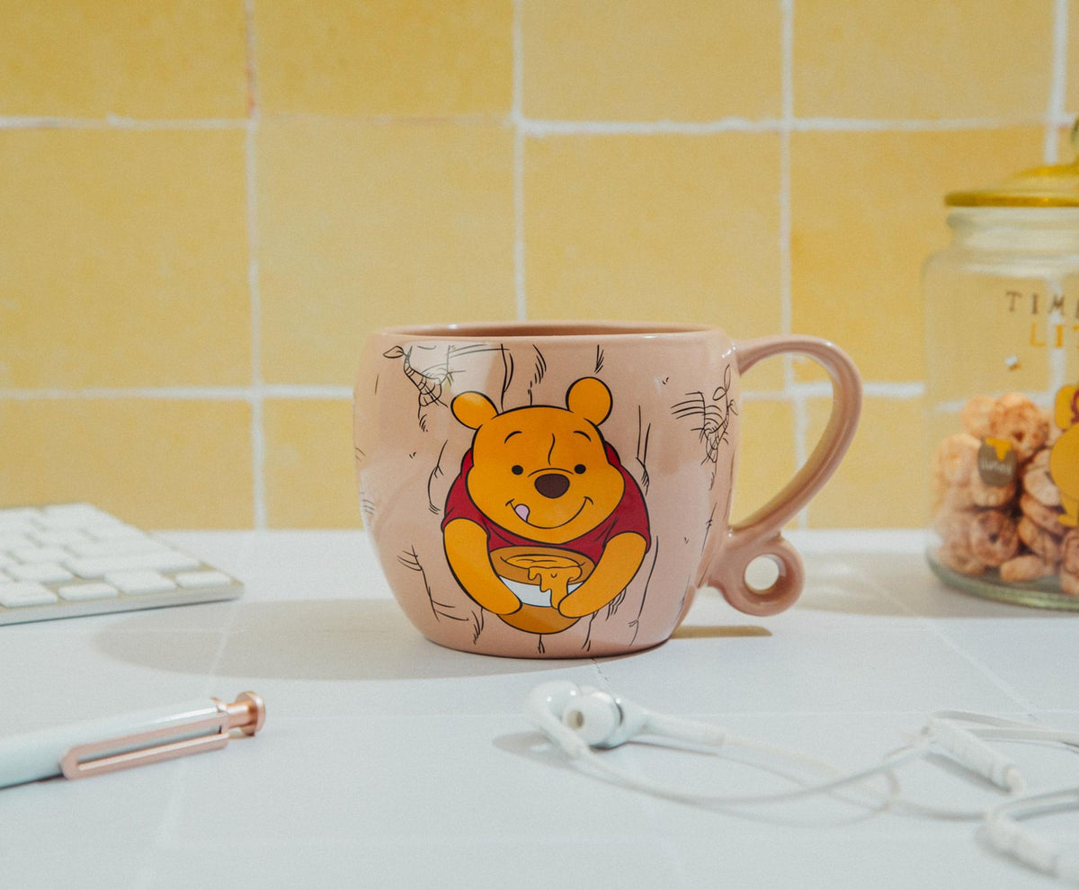 Disney Winnie the Pooh Stuck in Tree Ceramic Coffee Cup With Loop Handle