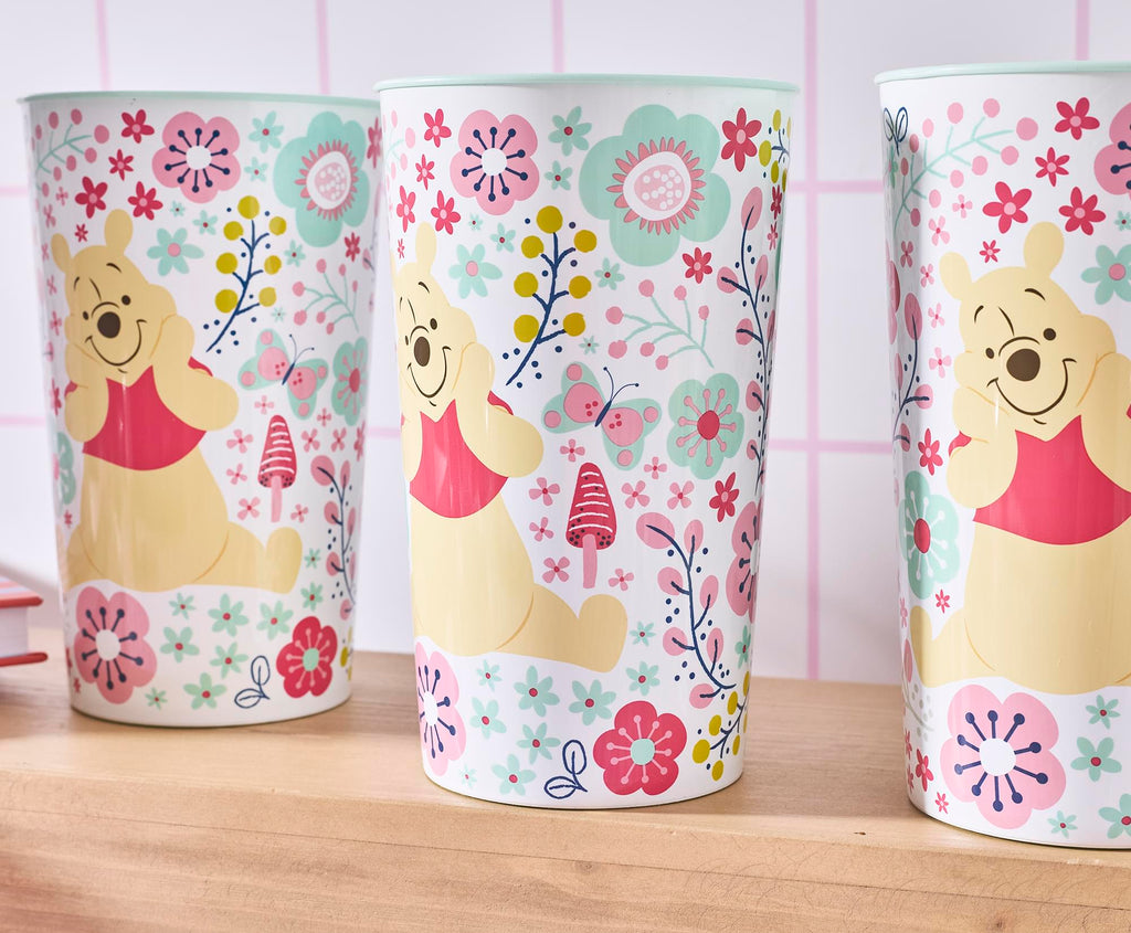 Disney Winnie The Pooh Flowers 22-Ounce Plastic Cups | Set Of 4