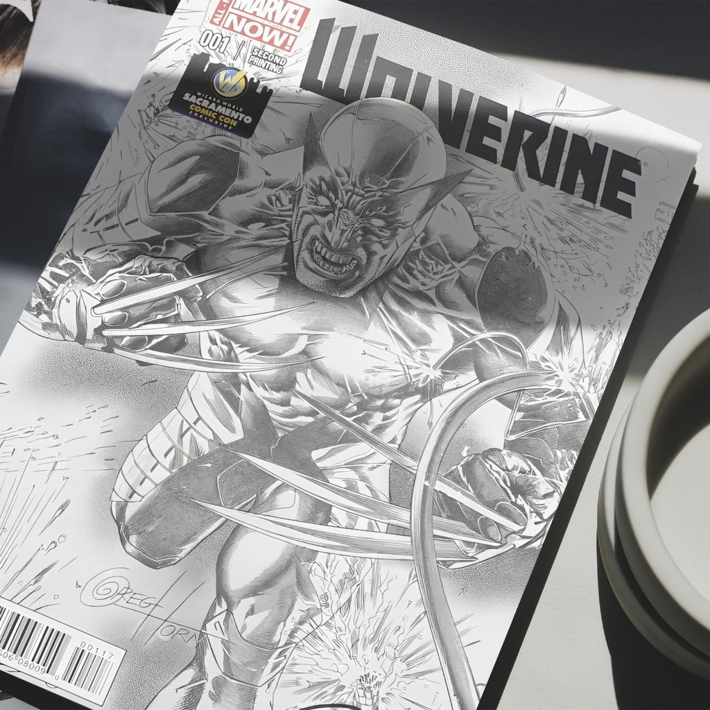Marvel NOW! Wolverine #1 | Autographed WW Sacramento B&W Cover - Greg Horn