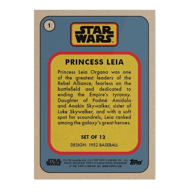 Star Wars 2023 Throwback Thursday Topps 3 Card Set | 1952 Baseball