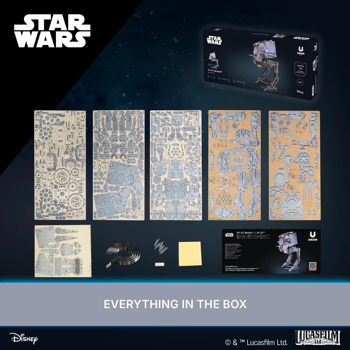Star Wars AT-ST Walker 3D Wooden Puzzle Mechanical Model Kit